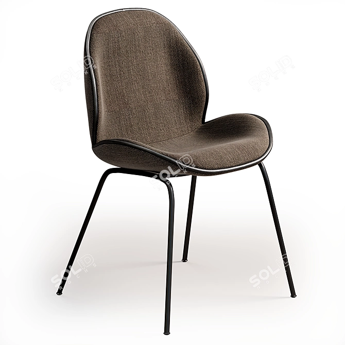 Modern Upholstered Beetle Dining Chair 3D model image 3