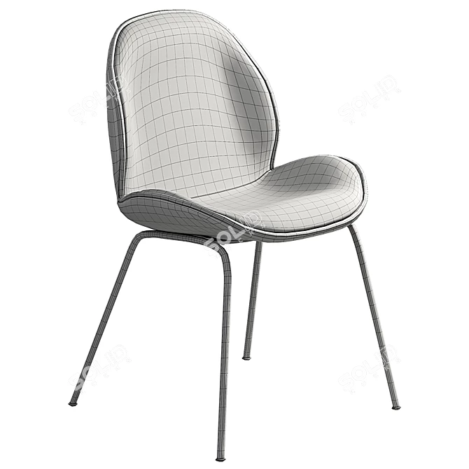 Modern Upholstered Beetle Dining Chair 3D model image 5