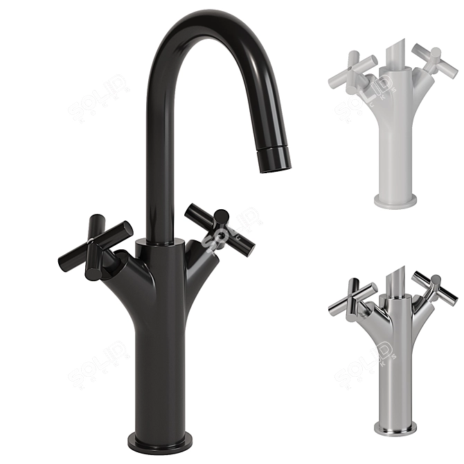 Sensea Nosu Two-Handle Basin Mixer 3D model image 4