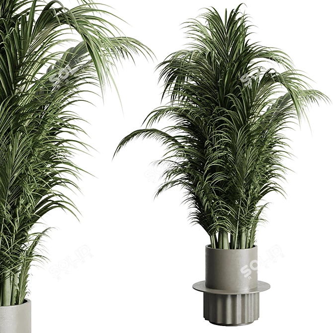 Modern Palm Plant Pot Vase 3D model image 1
