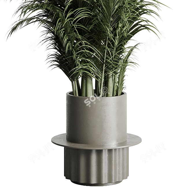 Modern Palm Plant Pot Vase 3D model image 2