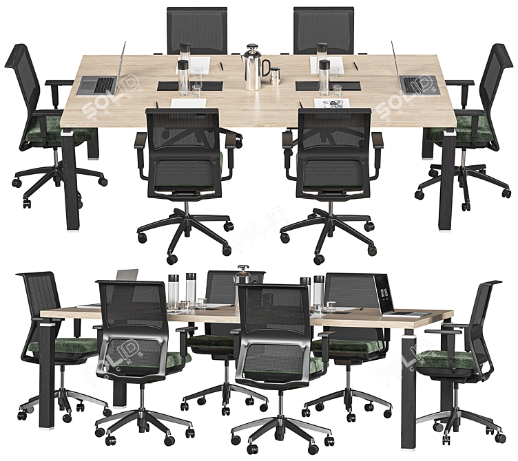 Modern Designer Office Conference Table 3D model image 1