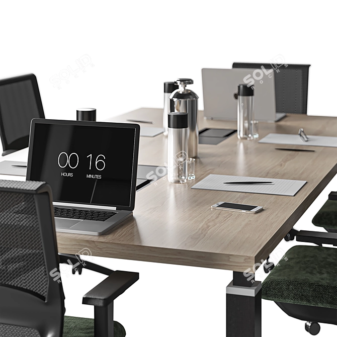 Modern Designer Office Conference Table 3D model image 2