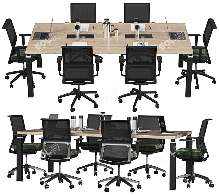 Modern Designer Office Conference Table 3D model image 4