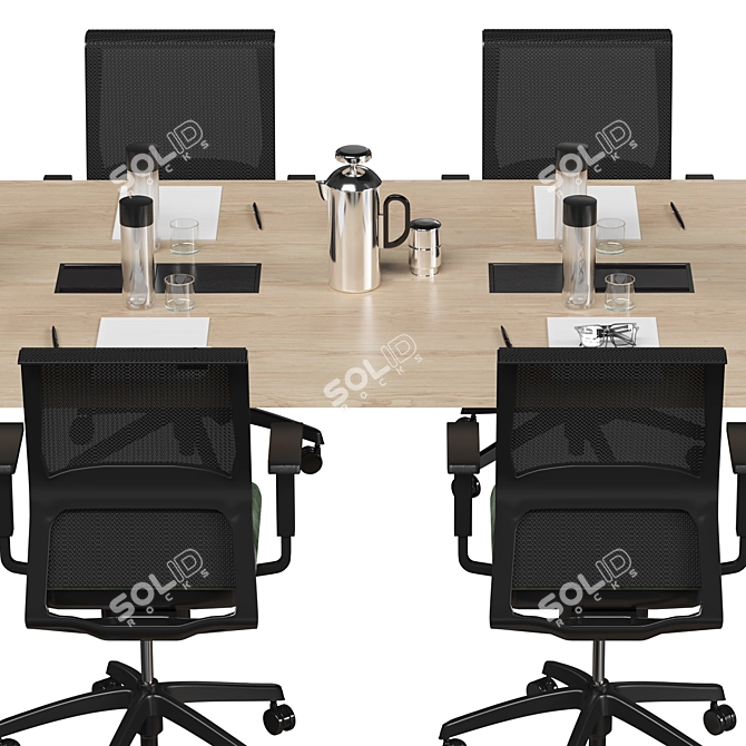 Modern Designer Office Conference Table 3D model image 6