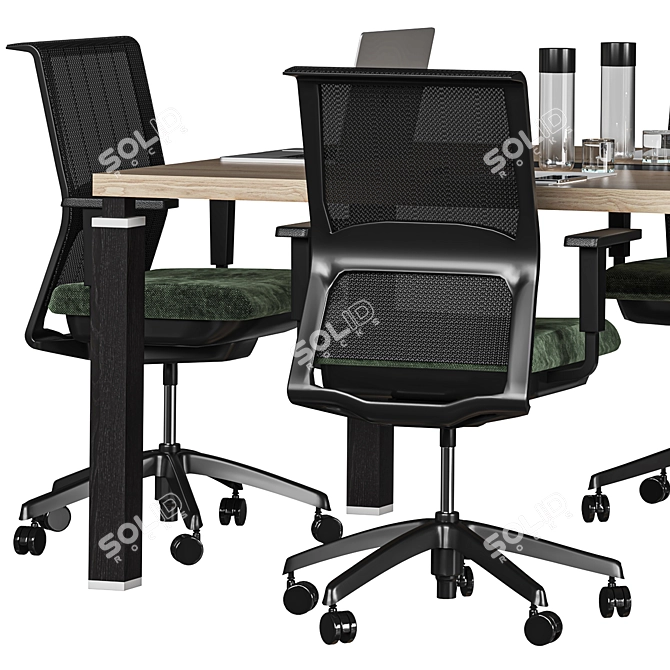 Modern Designer Office Conference Table 3D model image 11