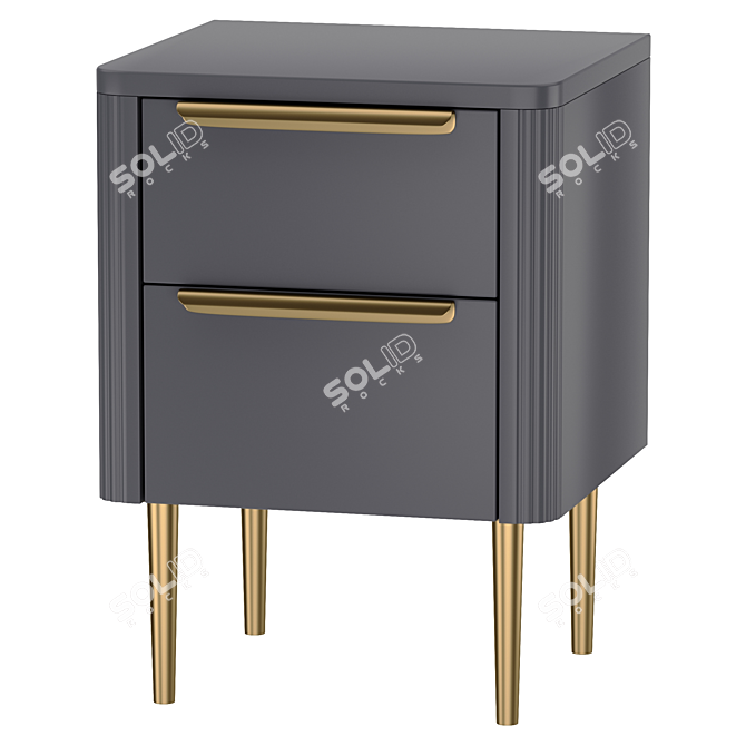 Ebro Dusk Grey Bedside Table 3D model image 1