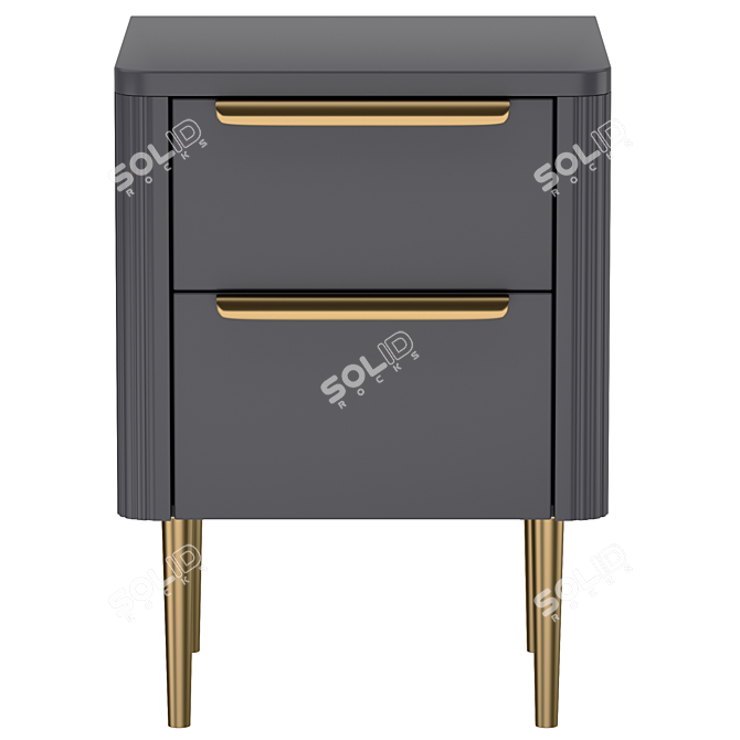 Ebro Dusk Grey Bedside Table 3D model image 2