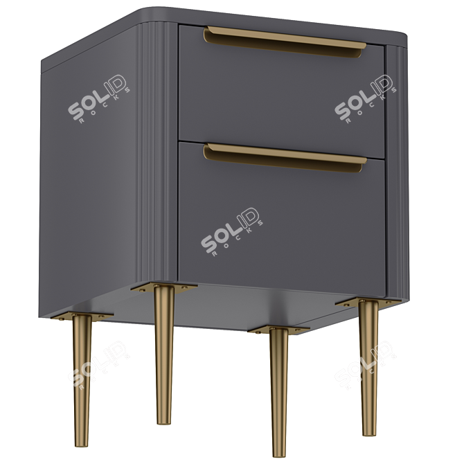 Ebro Dusk Grey Bedside Table 3D model image 3