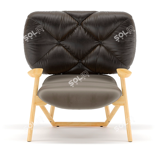 Modern Crafted Lounge Armchair 3D model image 7