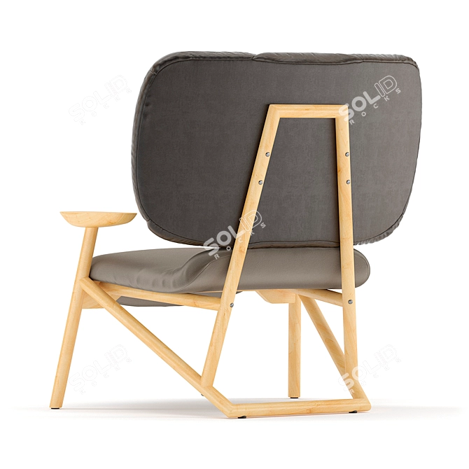 Modern Crafted Lounge Armchair 3D model image 9