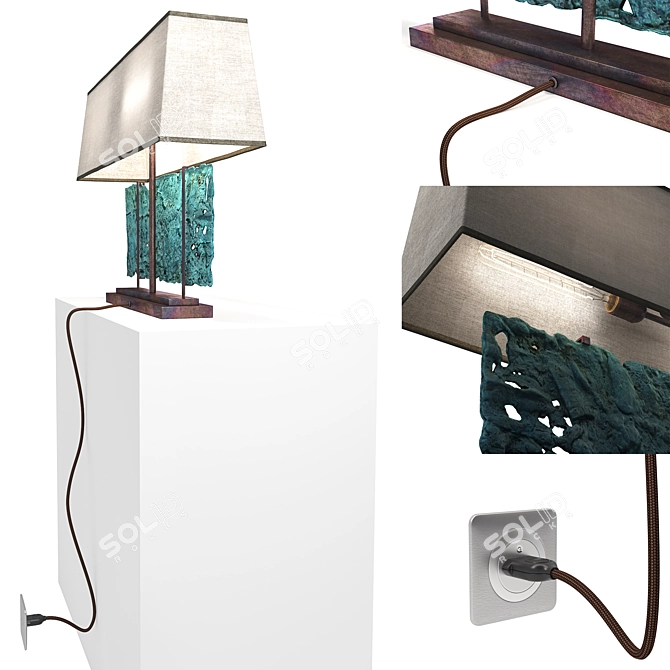 Title: Fragment Bronze Lamp Sculpture 3D model image 4