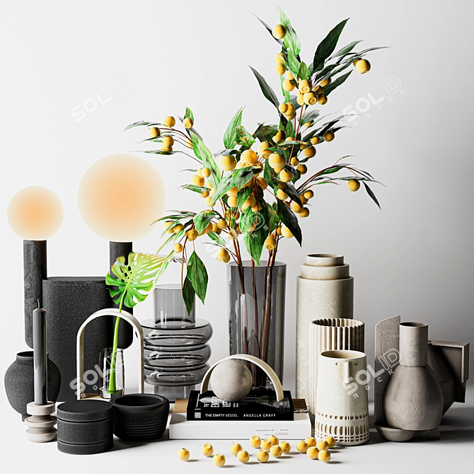 Elegant Decorative Set for Renderers 3D model image 1