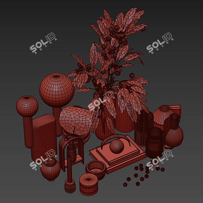 Elegant Decorative Set for Renderers 3D model image 4