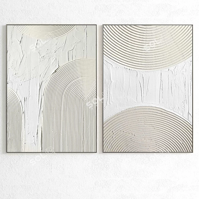 Modern 3D Plaster Photo Frame 3D model image 2