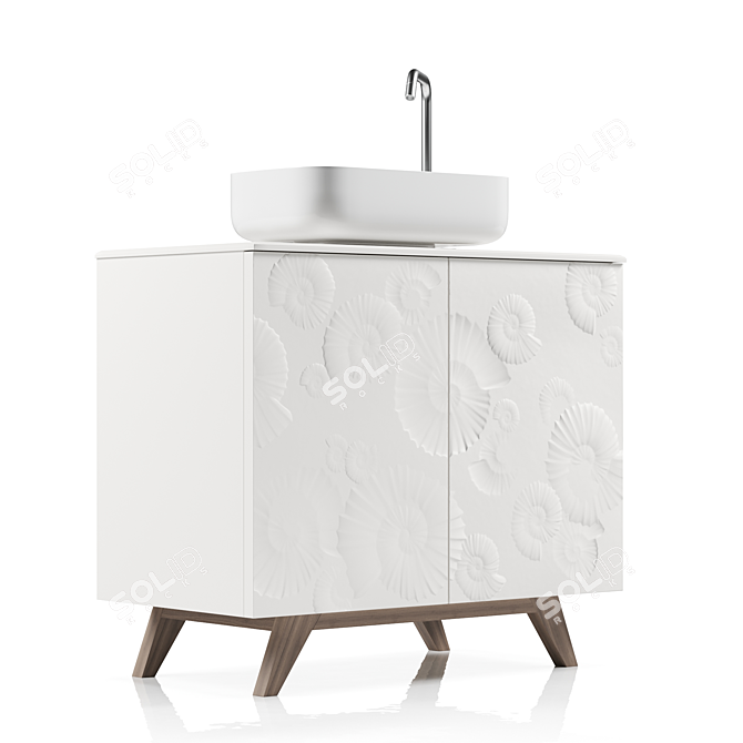  Contemporary Stonelight Bathroom Vanity 3D model image 2