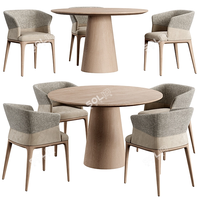 Customizable Quad Dining Set 3D model image 1