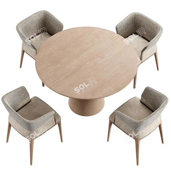 Customizable Quad Dining Set 3D model image 4