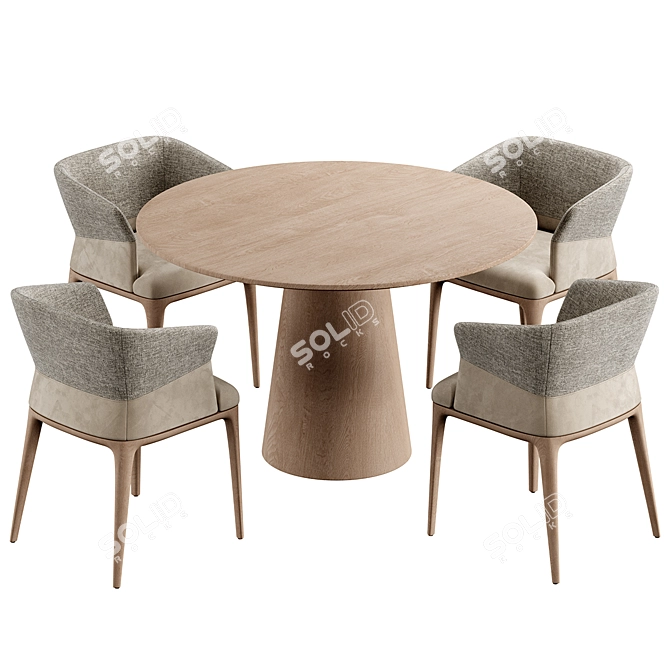 Customizable Quad Dining Set 3D model image 5