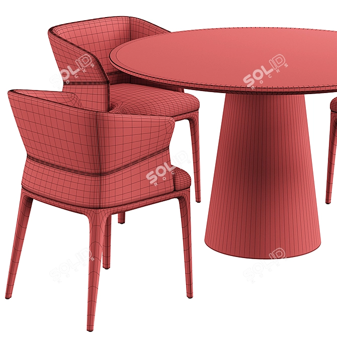 Customizable Quad Dining Set 3D model image 7