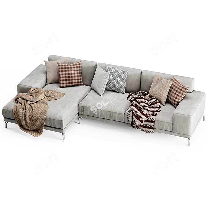 Modern Italian Blake Chaise Longue 3D model image 5