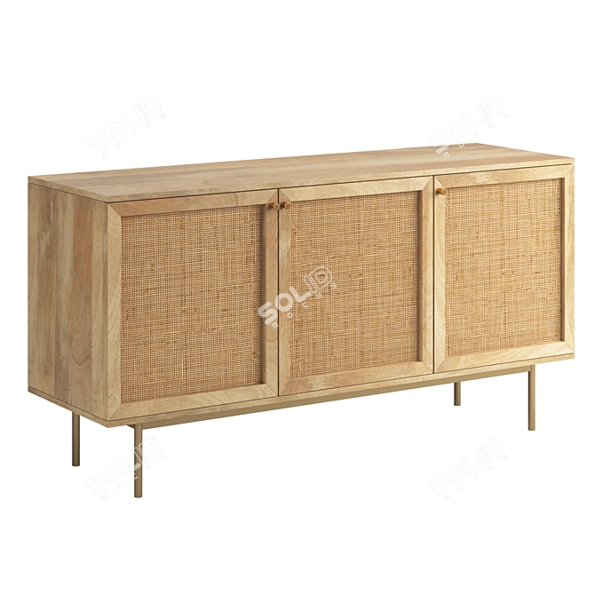 Modern Curtis 3 Door Sideboard 3D model image 1