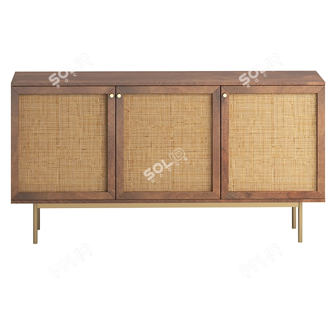 Modern Curtis 3 Door Sideboard 3D model image 3