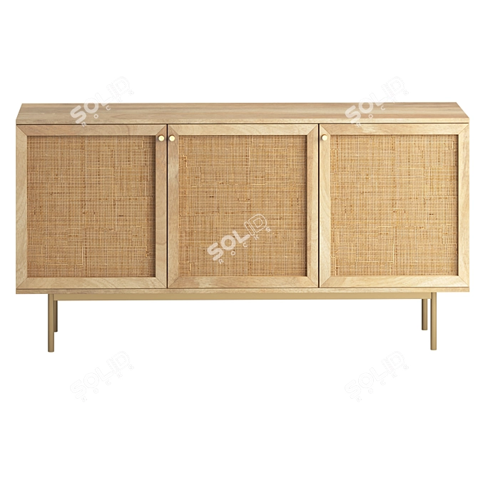 Modern Curtis 3 Door Sideboard 3D model image 4