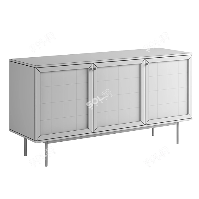 Modern Curtis 3 Door Sideboard 3D model image 7