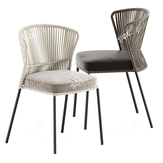 Elegant Ola 923 Chair Potocco 3D model image 2