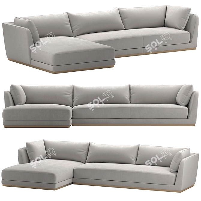 Elegant DORIAN Sofa Design 3D model image 1