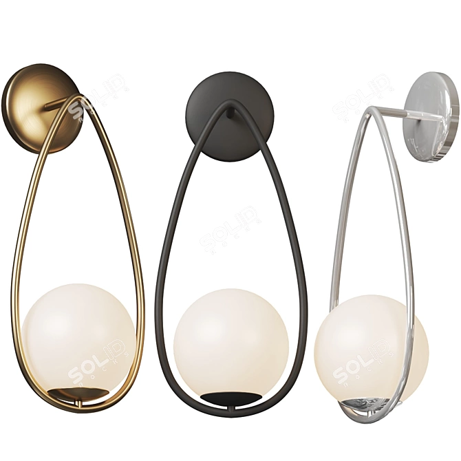 Sleek Orb Wall Sconce 3D model image 1