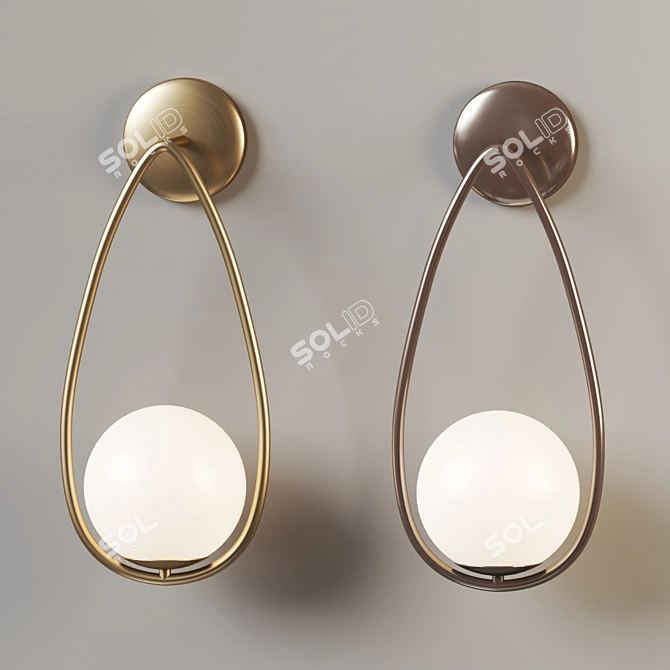 Sleek Orb Wall Sconce 3D model image 2