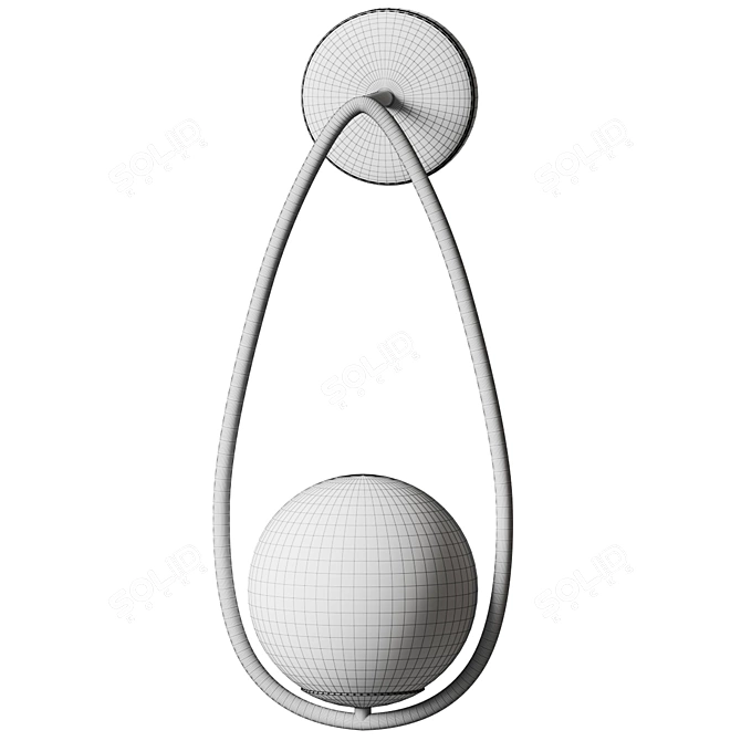 Sleek Orb Wall Sconce 3D model image 4