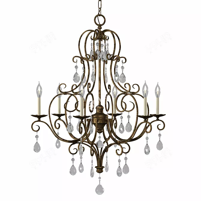 Feiss Chateau Pendant Light Mocha Bronze 3D model image 1