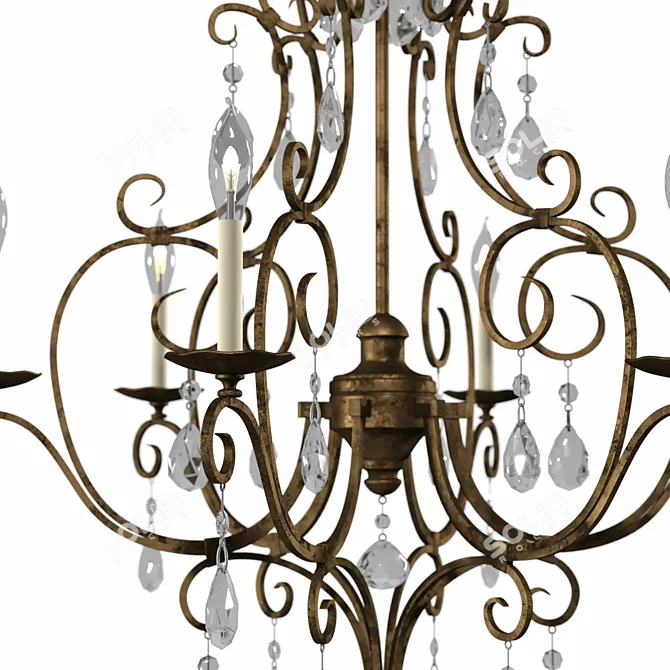 Feiss Chateau Pendant Light Mocha Bronze 3D model image 2