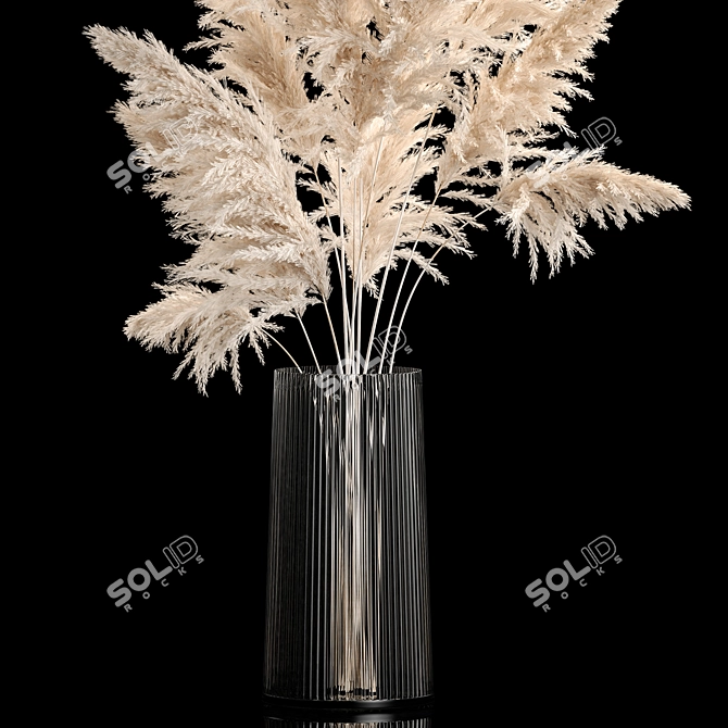 Luxury Pampas Grass Bouquet Vase 3D model image 3