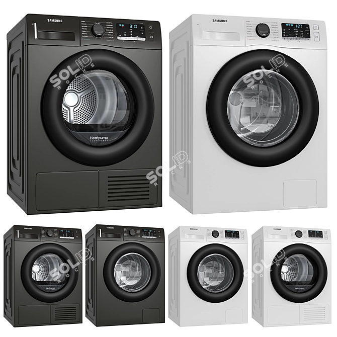 Samsung Washer & Dryer Combo - DV80TA020AX 3D model image 1