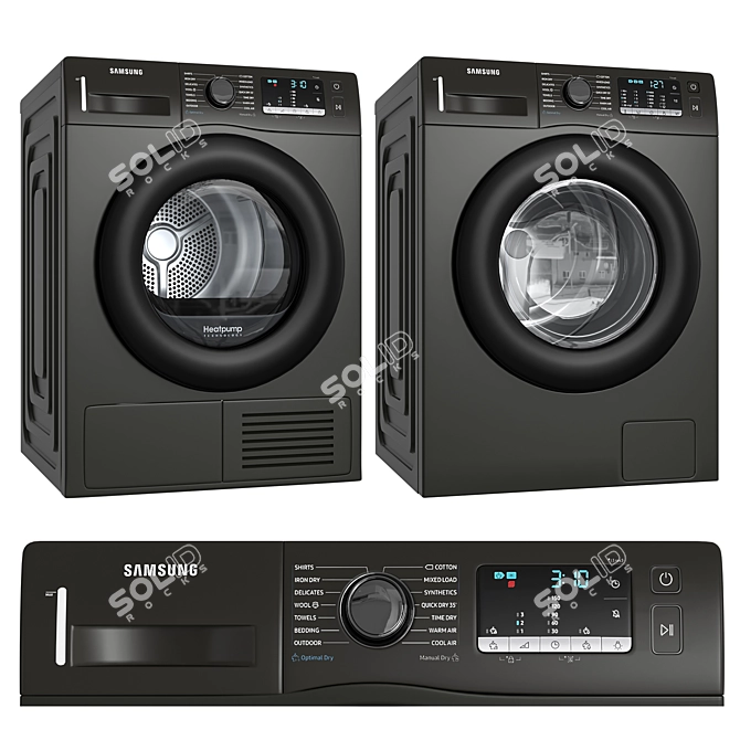 Samsung Washer & Dryer Combo - DV80TA020AX 3D model image 2