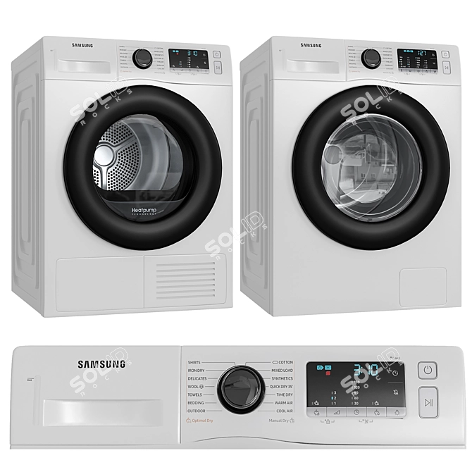 Samsung Washer & Dryer Combo - DV80TA020AX 3D model image 3