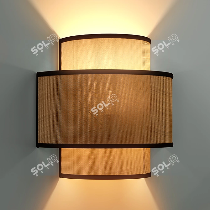 Natural Jute Wall Sconce, Elegance 3D model image 3