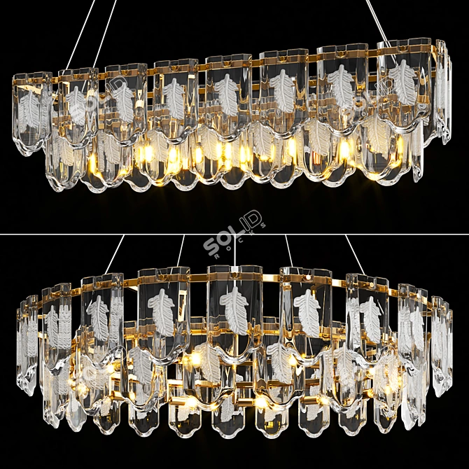 Crystal Metal Chandelier Collection 3D model image 1