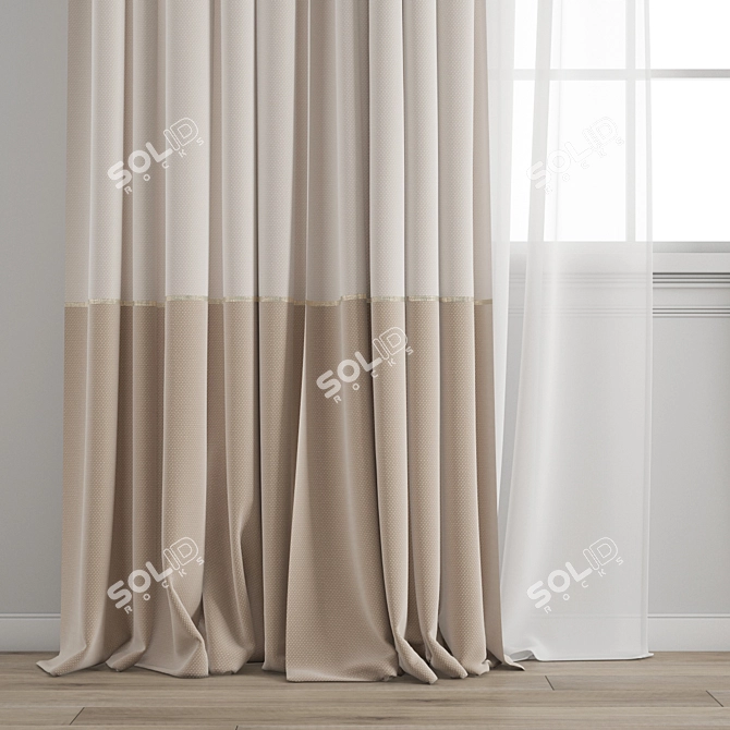 Detailed Curtain Model 3D Archive 3D model image 2