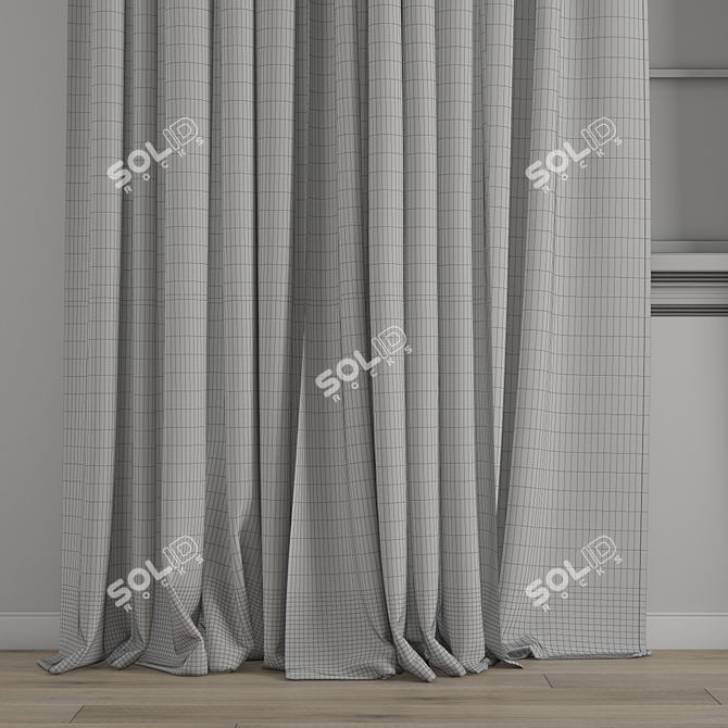 Detailed Curtain Model 3D Archive 3D model image 3