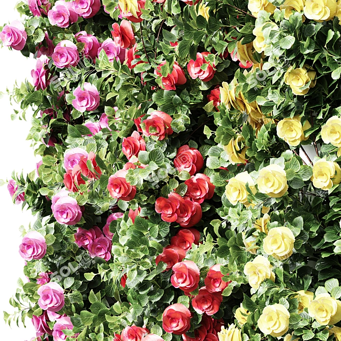 Luxury Climbing Roses Columns Set 3D model image 2