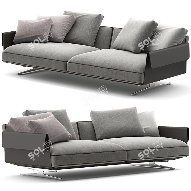 Modern Flexform Bretton 2-Seat Sofa 3D model image 1