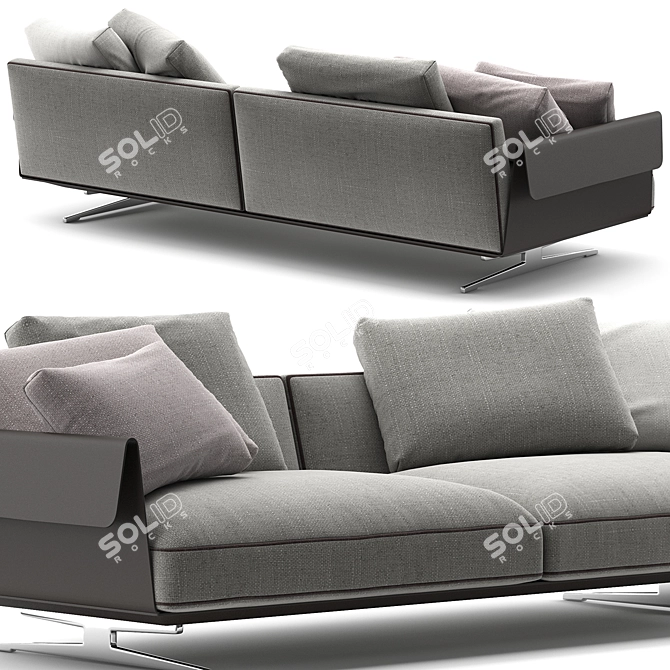 Modern Flexform Bretton 2-Seat Sofa 3D model image 2