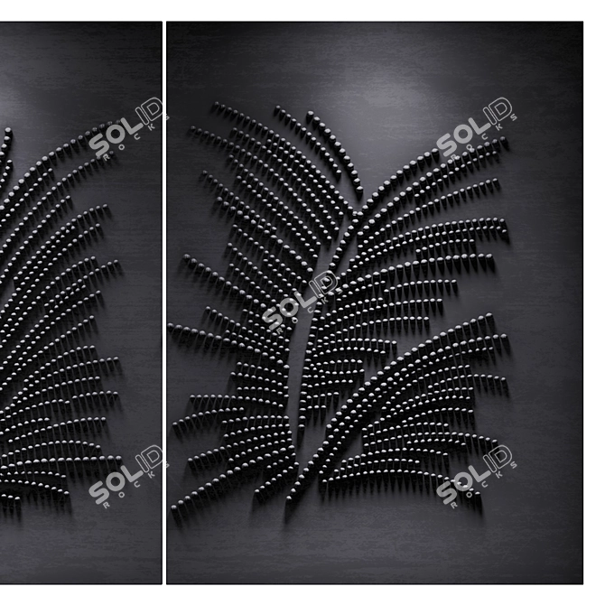 Blue Tryptich Wall Hanging Art 3D model image 8