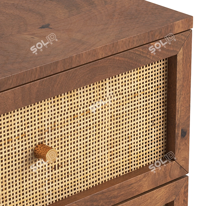 Sleek Hudson Nightstand with Drawers 3D model image 5