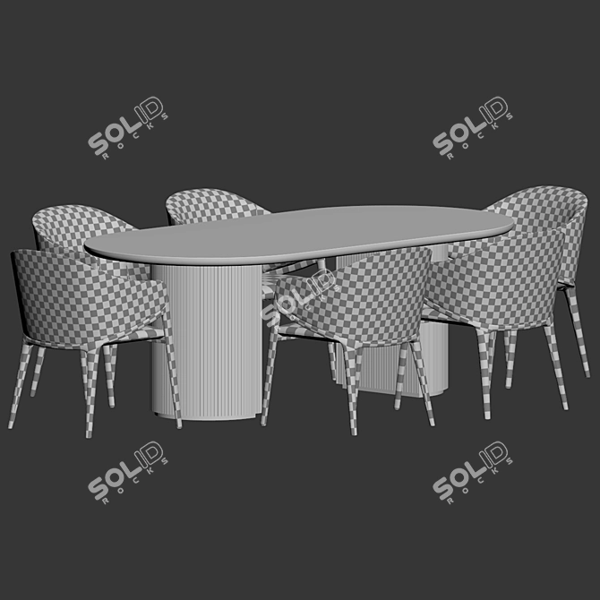 Elegant Chair and Table Set 3D model image 3